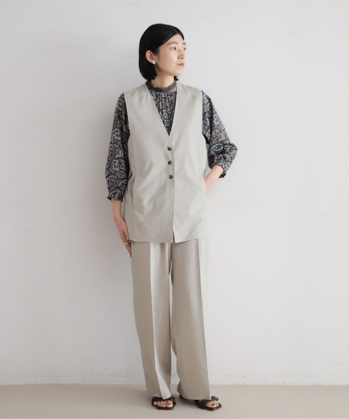 NOMBRE IMPAIR（ノンブルアンペール）の「リヨセルポリ麻　ロングベスト（ベスト・レディース・ネイビー/グレー/ベージュ・FREE）」の14枚目の写真