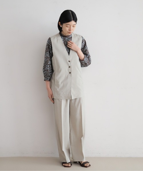 NOMBRE IMPAIR（ノンブルアンペール）の「リヨセルポリ麻　ロングベスト（ベスト・レディース・ネイビー/グレー/ベージュ・FREE）」の15枚目の写真