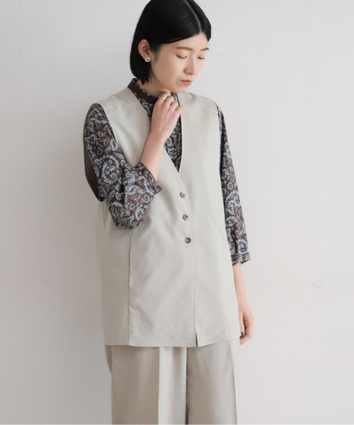 NOMBRE IMPAIR（ノンブルアンペール）の「リヨセルポリ麻　ロングベスト（ベスト・レディース・ネイビー/グレー/ベージュ・FREE）」の19枚目の写真