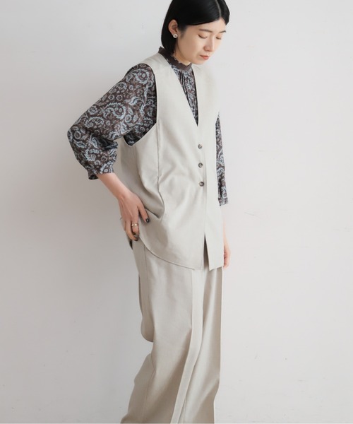 NOMBRE IMPAIR（ノンブルアンペール）の「リヨセルポリ麻　ロングベスト（ベスト・レディース・ネイビー/グレー/ベージュ・FREE）」の13枚目の写真