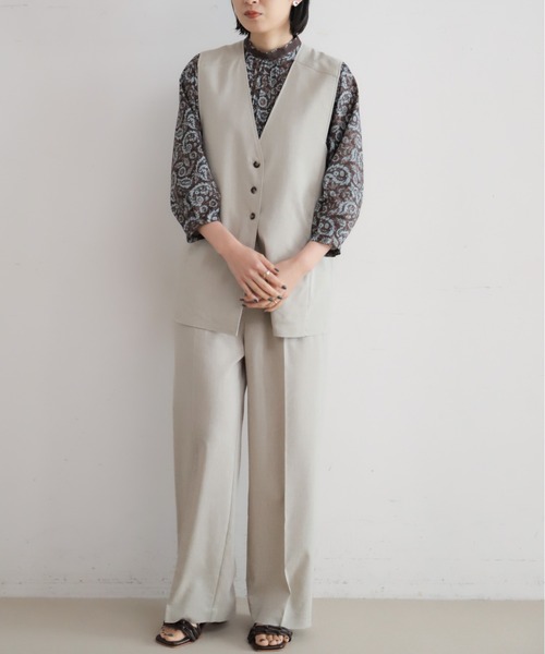 NOMBRE IMPAIR（ノンブルアンペール）の「リヨセルポリ麻　ロングベスト（ベスト・レディース・ネイビー/グレー/ベージュ・FREE）」の17枚目の写真