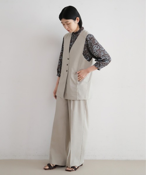 NOMBRE IMPAIR（ノンブルアンペール）の「リヨセルポリ麻　ロングベスト（ベスト・レディース・ネイビー/グレー/ベージュ・FREE）」の16枚目の写真