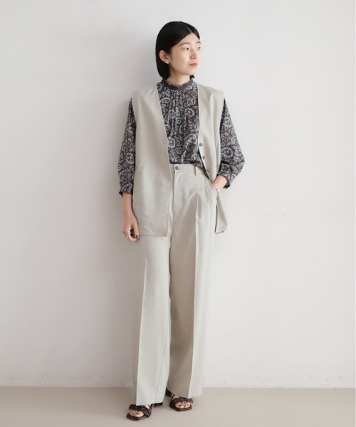 NOMBRE IMPAIR（ノンブルアンペール）の「リヨセルポリ麻　ロングベスト（ベスト・レディース・ネイビー/グレー/ベージュ・FREE）」の18枚目の写真