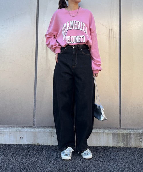 ISOOK（アイスー）の「【ISOOK / アイスー】カレッジロゴ風オーバーサイズスウェット / 長袖 クルーネック ラウンドネック カットソー レタリング ルーズ丈 ビッグシルエット 英字ロゴ 春服 春トップス グレー ピンク ZOZOTOWN限定（スウェット・レディース・ピンク/グレー・FREE）」の20枚目の写真