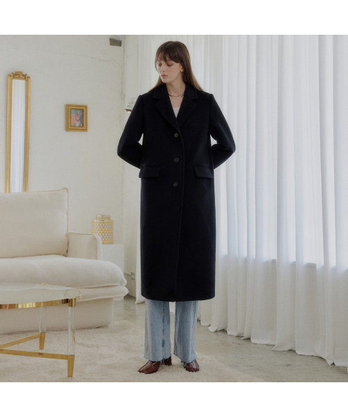 LOOKAST（ルックキャスト）の「ソイウールシングルコート / SOY WOOL SINGLE COAT_BLACK（チェスターコート・レディース・その他・MEDIUM/SMALL）」の2枚目の写真