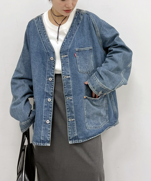 Levi's（リーバイス）の「《追加》別注【LEVI’S(R)/リーバイス(R)】UNION ENGINEER CARDIGAN（デニムジャケット・レディース・ライトブルー・MEDIUM/X-LARGE）」の13枚目の写真