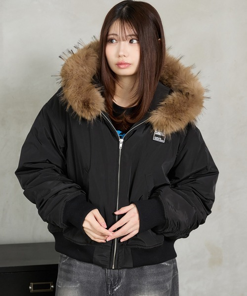 shrita(シュリータ)の「N2Bファー付きブルゾン(ブルゾン・キッズ・ブラック/カーキ・FREE)」の15枚目の写真