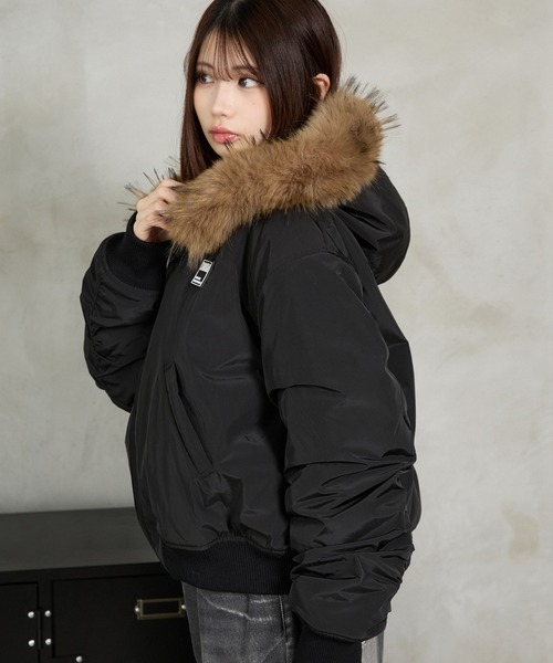 shrita(シュリータ)の「N2Bファー付きブルゾン(ブルゾン・キッズ・ブラック/カーキ・FREE)」の13枚目の写真