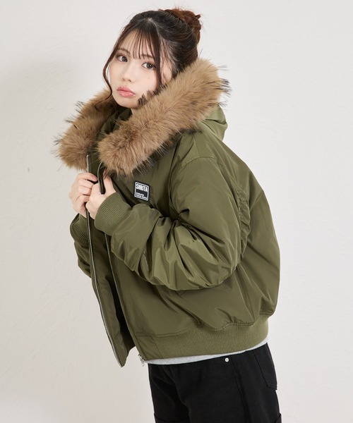 shrita(シュリータ)の「N2Bファー付きブルゾン(ブルゾン・キッズ・ブラック/カーキ・FREE)」の22枚目の写真