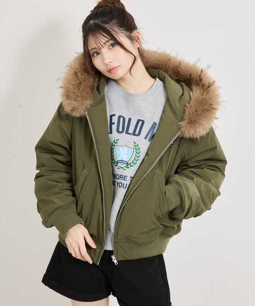 shrita(シュリータ)の「N2Bファー付きブルゾン(ブルゾン・キッズ・ブラック/カーキ・FREE)」の21枚目の写真