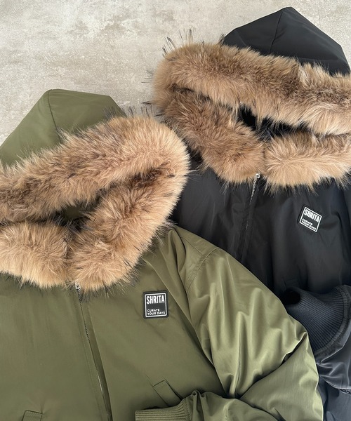 shrita(シュリータ)の「N2Bファー付きブルゾン(ブルゾン・キッズ・ブラック/カーキ・FREE)」の9枚目の写真