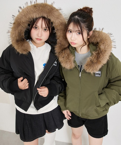 shrita(シュリータ)の「N2Bファー付きブルゾン(ブルゾン・キッズ・ブラック/カーキ・FREE)」の5枚目の写真