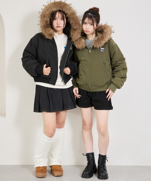 shrita(シュリータ)の「N2Bファー付きブルゾン(ブルゾン・キッズ・ブラック/カーキ・FREE)」の6枚目の写真