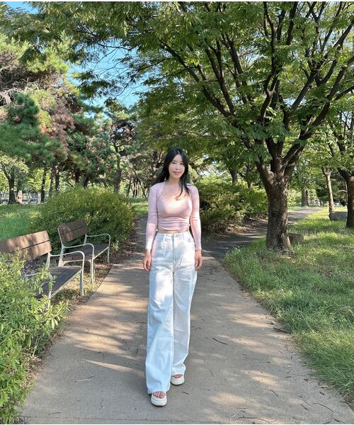 LADY VOLUME(レディーボリューム)の「ストレートフレアジーンズ (ホワイト)(デニムパンツ・レディース・その他・SMALL/MEDIUM/LARGE)」の5枚目の写真
