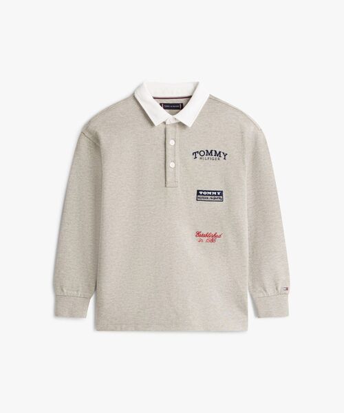 TOMMY HILFIGER（トミーヒルフィガー）の「BOYS マルチプリントロングスリーブポロシャツ（ポロシャツ・キッズ・グレー/ブルー・140cm/150cm/130cm/160cm）」の7枚目の写真