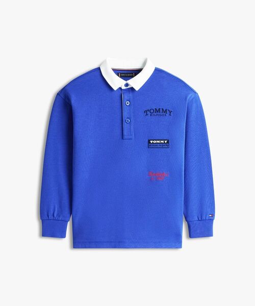 TOMMY HILFIGER（トミーヒルフィガー）の「BOYS マルチプリントロングスリーブポロシャツ（ポロシャツ・キッズ・グレー/ブルー・140cm/150cm/130cm/160cm）」の11枚目の写真