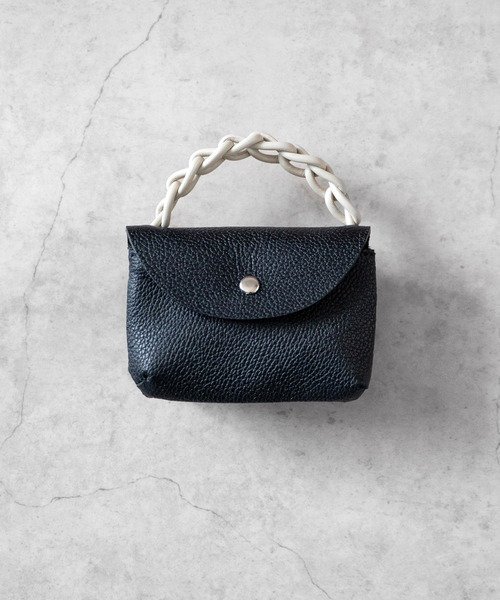 SENTI センティ / SHRINK LEATHER CHAIN HANDLE POUCH シュリンク