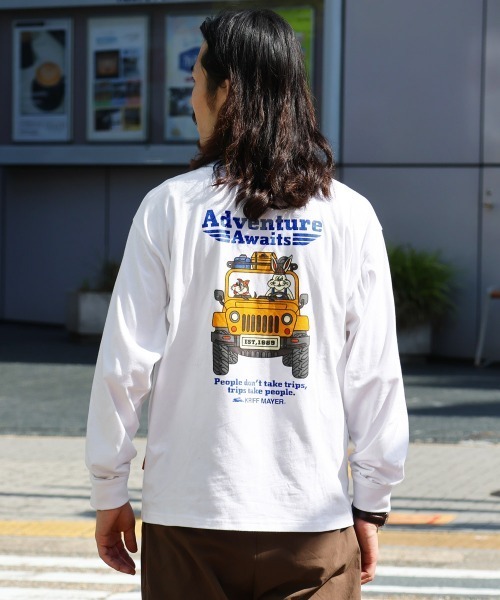 KRIFF MAYER（クリフメイヤー）の「【綿100%】クリフラビットロンT(車)（Tシャツ/カットソー・メンズ・オフホワイト/チャコール/ミント/イエロー/ネイビー・LARGE/MEDIUM/X-LARGE）」の2枚目の写真