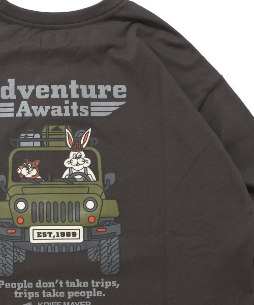 KRIFF MAYER（クリフメイヤー）の「【綿100%】クリフラビットロンT(車)（Tシャツ/カットソー・メンズ・オフホワイト/チャコール/ミント/イエロー/ネイビー・LARGE/MEDIUM/X-LARGE）」の3枚目の写真