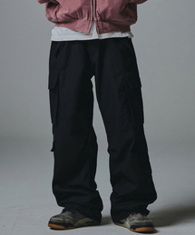 NOT4NERD(�m�b�g�t�H�[�i�[�h)��Ripstop Multi Pocket Semi Wide Pants - Black(���̑��p���c)