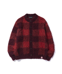 HERITAGE CHECK CARDIGAN RED