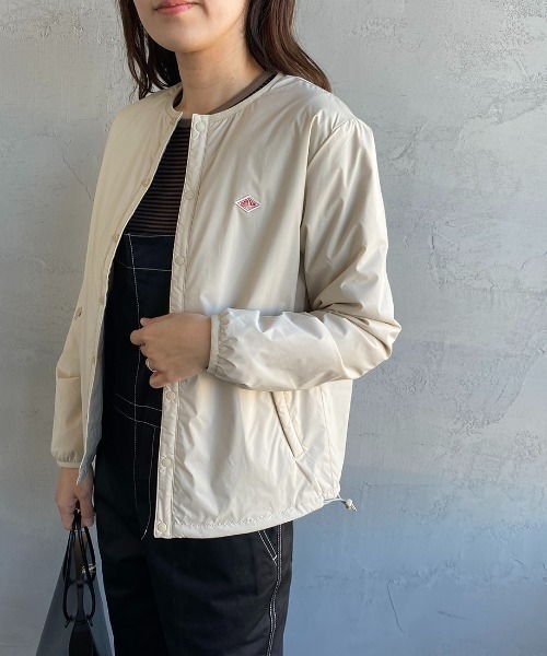 DANTON（ダントン）の「[DANTON/ダントン] ナイロンタフタ インサレーションノーカラージャケット（ノーカラージャケット・レディース・ブラック/アイボリー/グレイッシュベージュ・M/S）」の21枚目の写真