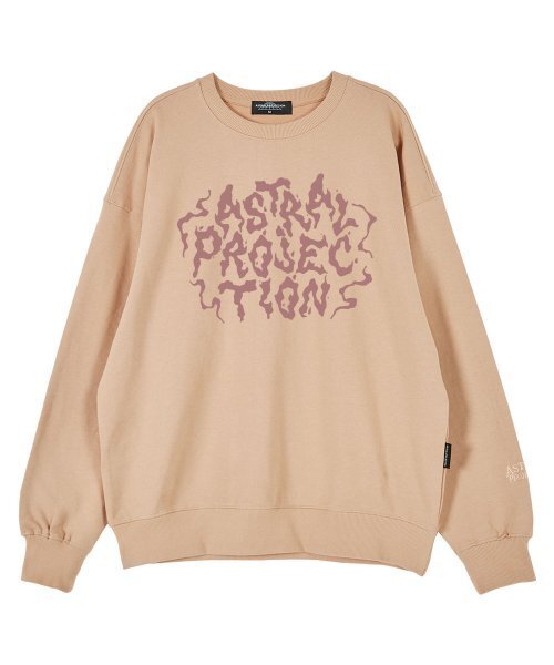 ASTRAL PROJECTION(アストラルプロジェクション)の「ヘイズレタリングオーバーサイズドロップショルダースウェット_ピーチ(スウェット・メンズ・その他・XX-LARGE/MEDIUM/LARGE/X-LARGE)」の1枚目の写真