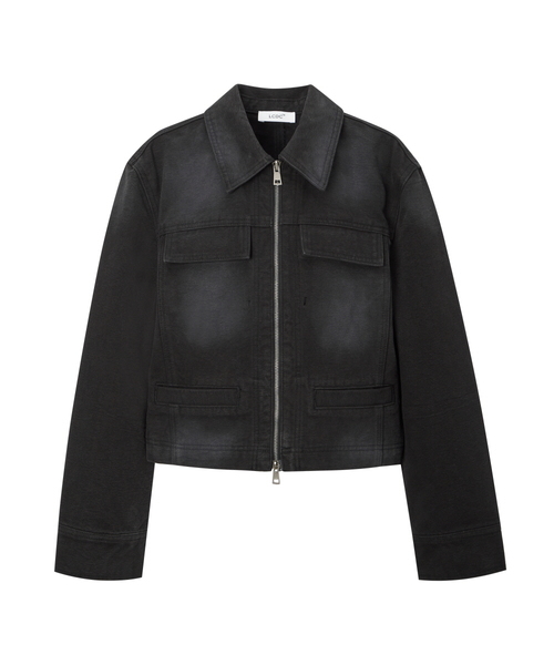 LCDC TM(エルシーディーシーティーエム)の「WASHED TRUCKER JACKET(テーラードジャケット・レディース・ベージュ/ブラック・OS)」の2枚目の写真