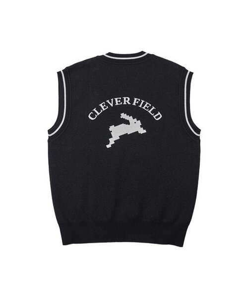 CLEVER FIELD（クレバーフィールド）の「Vネックドットグラフィックニットベスト[ブラック]（ベスト・メンズ・その他・LARGE/MEDIUM）」の5枚目の写真