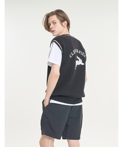 CLEVER FIELD（クレバーフィールド）の「Vネックドットグラフィックニットベスト[ブラック]（ベスト・メンズ・その他・LARGE/MEDIUM）」の7枚目の写真