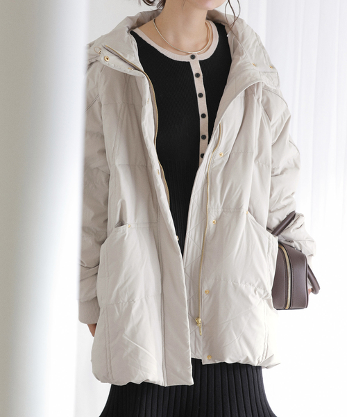 La TOTALITE（ラトータリテ）の「ストレッチミドルダウン（ダウンジャケット/コート・レディース・ブラック/ベージュ系その他・FREE）」の21枚目の写真