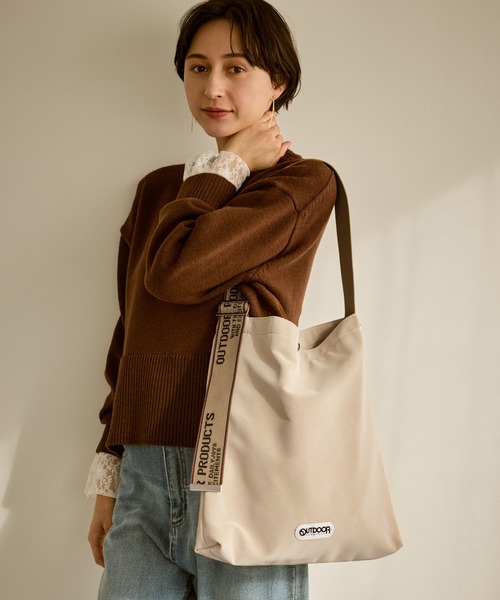 OUTDOOR PRODUCTS（アウトドアプロダクツ）の「【OUTDOOR PRODUCTS/アウトドアプロダクツ別注】スウェード調2WAYトートバッグ（トートバッグ・レディース・ブラウン/キナリ・FREE）」の22枚目の写真