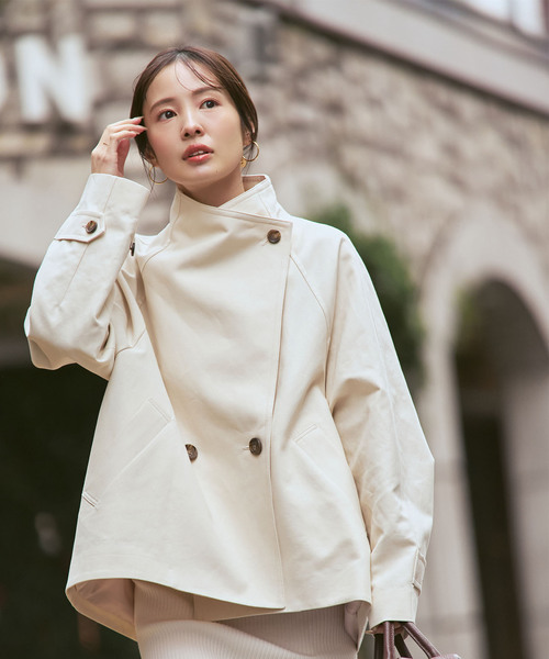 追加》コットンダブルクロススタンドショートコート（その他アウター