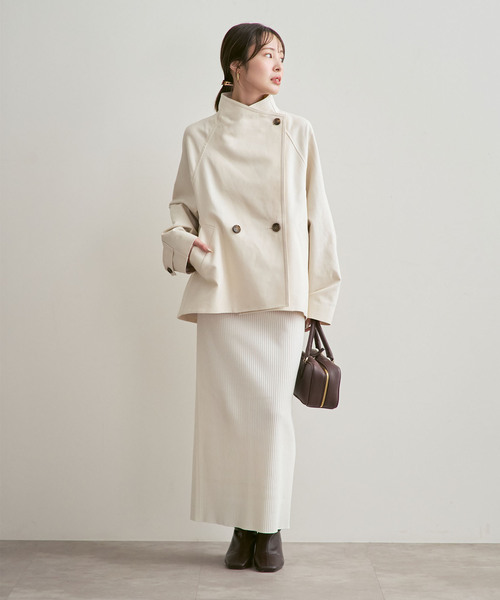 追加》コットンダブルクロススタンドショートコート（その他アウター