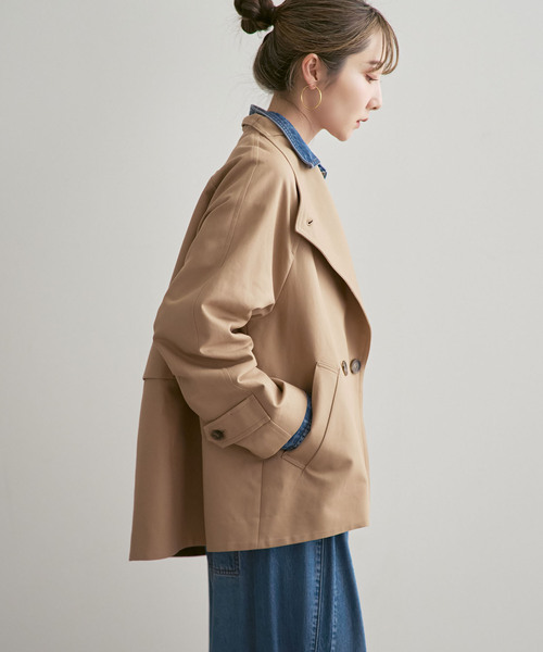 追加》コットンダブルクロススタンドショートコート（その他アウター