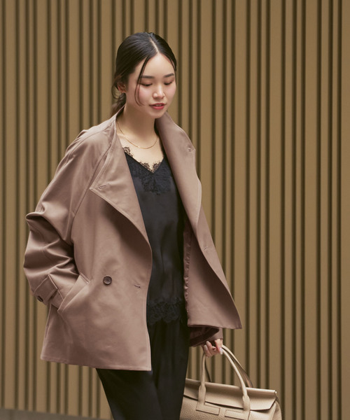 Noble(ノーブル)の「《追加》コットンダブルクロススタンドショートコート(その他アウター・レディース・ベージュ/カーキ/アイボリー・38/36)」の7枚目の写真