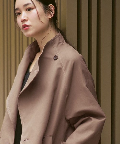 Noble(ノーブル)の「《追加》コットンダブルクロススタンドショートコート(その他アウター・レディース・ベージュ/カーキ/アイボリー・38/36)」の8枚目の写真