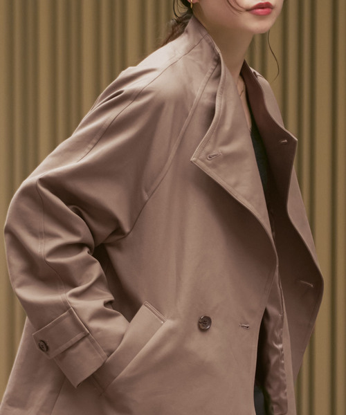 Noble(ノーブル)の「《追加》コットンダブルクロススタンドショートコート(その他アウター・レディース・ベージュ/カーキ/アイボリー・38/36)」の9枚目の写真