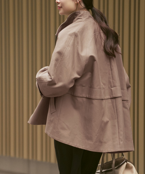 Noble(ノーブル)の「《追加》コットンダブルクロススタンドショートコート(その他アウター・レディース・ベージュ/カーキ/アイボリー・38/36)」の10枚目の写真