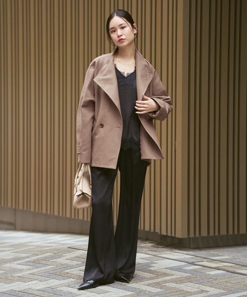 Noble(ノーブル)の「《追加》コットンダブルクロススタンドショートコート(その他アウター・レディース・ベージュ/カーキ/アイボリー・38/36)」の11枚目の写真