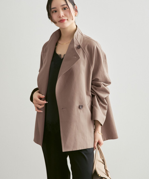 Noble(ノーブル)の「《追加》コットンダブルクロススタンドショートコート(その他アウター・レディース・ベージュ/カーキ/アイボリー・38/36)」の13枚目の写真