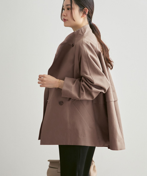 Noble(ノーブル)の「《追加》コットンダブルクロススタンドショートコート(その他アウター・レディース・ベージュ/カーキ/アイボリー・38/36)」の14枚目の写真