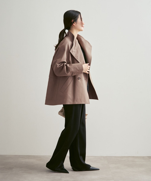 Noble(ノーブル)の「《追加》コットンダブルクロススタンドショートコート(その他アウター・レディース・ベージュ/カーキ/アイボリー・38/36)」の17枚目の写真