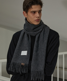 WHITE PROJECT（ホワイトプロジェクト）の「[ギフトボックス]_ラムズウール100マフラー_チャコール_男女共用（マフラー）」