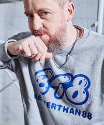 BETTERTHAN88（ベターザン88）の「1012MG オリジンロゴ ヘビースウェット メランジグレー（スウェット）」