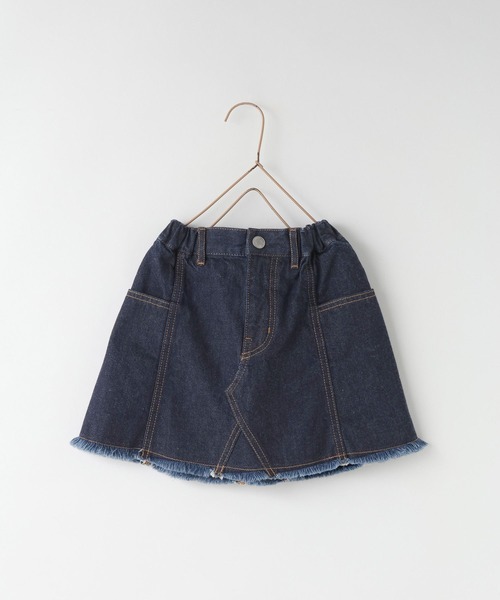 LOWRYS FARM(ローリーズファーム)の「サイドポケットデニムスカート 607548(デニムスカート・キッズ・ブルー/ワンウォッシュ/ブラック・110cm/120cm/130cm/140cm/150cm)」の1枚目の写真