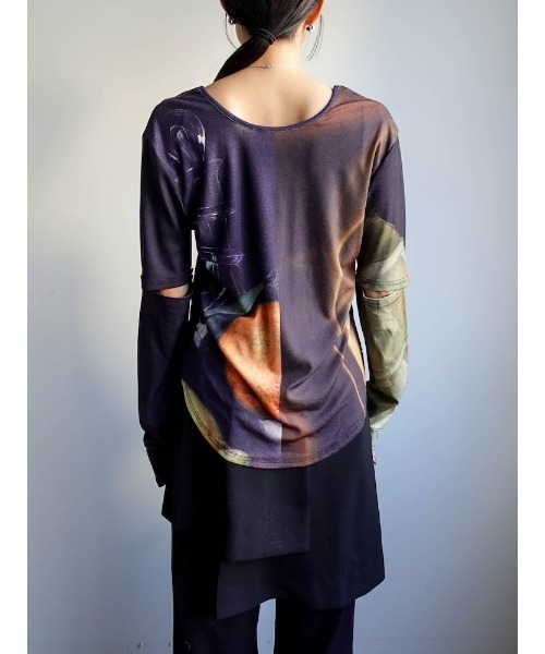 sahara（サハラ）の「2way Sleeve Art Print Top（Tシャツ/カットソー・レディース・その他3/その他2/その他1/その他4・FREE）」の14枚目の写真