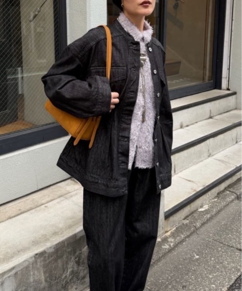 STYLEMIXER（スタイルミキサー）の「ペプラムデニムジャケット（デニムジャケット・レディース・インディゴブルー/ブラック・SMALL/MEDIUM）」の2枚目の写真