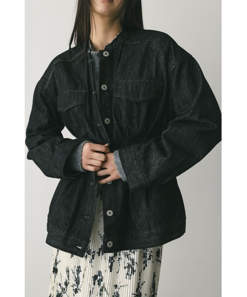 STYLEMIXER（スタイルミキサー）の「ペプラムデニムジャケット（デニムジャケット・レディース・インディゴブルー/ブラック・SMALL/MEDIUM）」の3枚目の写真