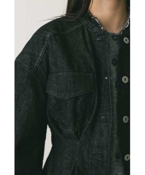 STYLEMIXER（スタイルミキサー）の「ペプラムデニムジャケット（デニムジャケット・レディース・インディゴブルー/ブラック・SMALL/MEDIUM）」の9枚目の写真